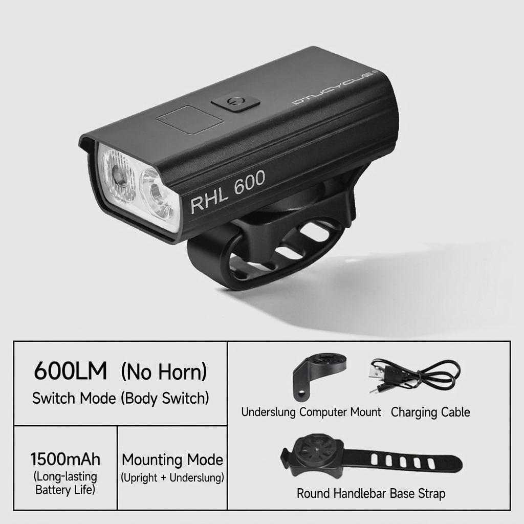 Noir 600 lumens sans klaxon