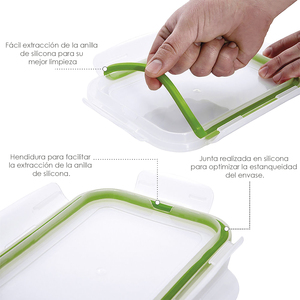 Contenitore rettangolare in vetro ermetico da 330 ml. 13,9 x 10,5 x 5,6 (altezza) cm. - Product Image 3