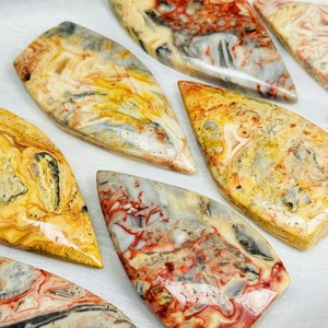 Ornement en Agate Crazy Lace en forme de goutte d'eau, cristal naturel poli, décoration pour la maison, guérison Reiki et vente en gros - Product Image 3