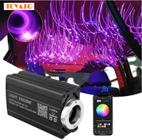 Kit d'éclairage LED pour plafond de voiture TCYATO 12V 120W avec 500 fibres optiques, télécommande, couleurs RGB pour l'intérieur de la voiture