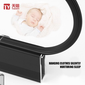 Support de penderie en alliage d'aluminium TIANYI pour tube carré, fixation murale non-détachable pour tringle de penderie - Product Image 4