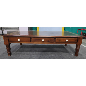 Nouvelle table basse en teck, best-seller, avec incrustations en os sur le dessus et boutons en os - Product Image 2