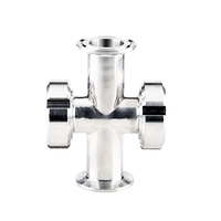 Wensen 304SS/SS316L Verre de niveau sanitaire en acier inoxydable SMS à quatre voies avec écrou à oreilles et raccord rapide