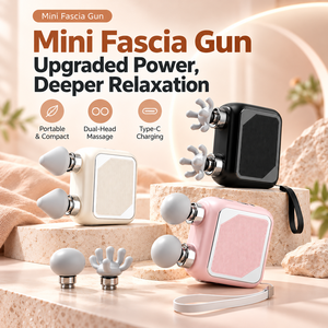Pistolet de massage rose portable avec plusieurs accessoires, masseur musculaire rechargeable pour la relaxation corporelle à domicile et en salle de sport - Product Image 5