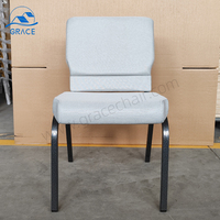 Sillas de Iglesia Apilables Modernas con Asiento Acolchado de Acero, Muebles de Teatro para Exteriores, Bancos Interconectados para Comedor de Hotel
