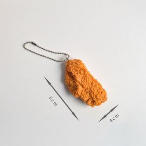 Porte-clés alimentaire de simulation : Frites, Nuggets de poulet, Cuisse et aile de poulet frites. Pendentif, jouet pour enfants, porte-clés promotionnel Kawaii poulet. - Product Image 6