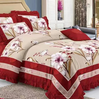 Ensemble de housse de couette de luxe en polyester/coton tissé moderne, taille King, 6 pièces, 1 housse de couette & 1 drap & 4 taies d'oreiller
