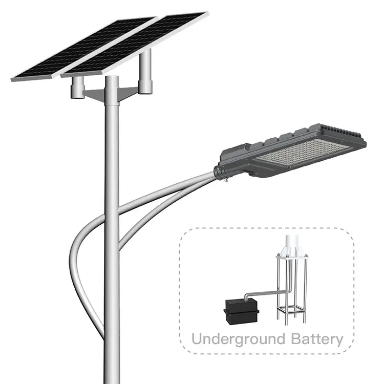 6 m stange 30 w led-lampe 3600 lm mit mppt-regler gel-batterie ip65 led solar-straßenbeleuchtungsset preis