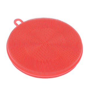 Silicone Brush Round Dishwashing Brush For Fruit Vegetable Cleaning Kitchen Use Foldable Easy Mold Release - Product Image 2
