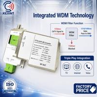 Récepteur optique CATV actif KEXINT 1550nm avec triplexeur WDM et AGC, sortie RF 45-1000MHz