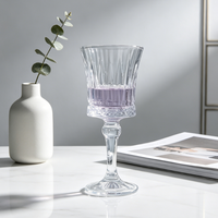 Gobelets en Verre Cristal Premium Sans Plomb, Style Européen, à Long Pied, Transparents, Pressés à la Machine, Sophistiqués, Modernes et Classiques, en Gros