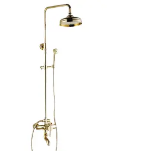 Ensemble <span class=keywords><strong>de</strong></span> <span class=keywords><strong>douche</strong></span> complet en cascade <span class=keywords><strong>dorée</strong></span> Robinets thermostatiques en laiton poli <span class=keywords><strong>Douche</strong></span> à main en ABS <span class=keywords><strong>Douche</strong></span> à <span class=keywords><strong>barre</strong></span> en acier inoxydable Soft Hotels - Product Image 2