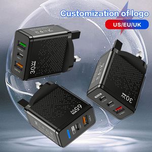Quick Charging 30W Charger US/EU <b>Socket</b> Dual <b>USB</b>+Type C Charger PD QC3.0 Fast Charging Wall Charger Block - Product Image 2