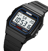 Montres SKMEI 2042 Ultra-Mince G-Shock Classique Digitale pour Hommes Carrée Rétro Montre-Bracelet Électronique Digitale