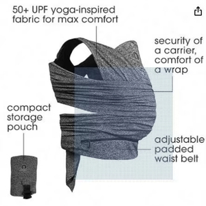 Échantillon Gratuit Porte-Bébé - ComfyFit, Gris, Porte-Bébé Hybride, 3 Positions de Portage, 0m+ 8-35lbs - Product Image 1
