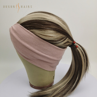 Perruque Sheitel de cheveux européens de 20 pouces avec vague naturelle Bandfall brun clair faits saillants cheveux vierges dentelle transparente pour les femmes