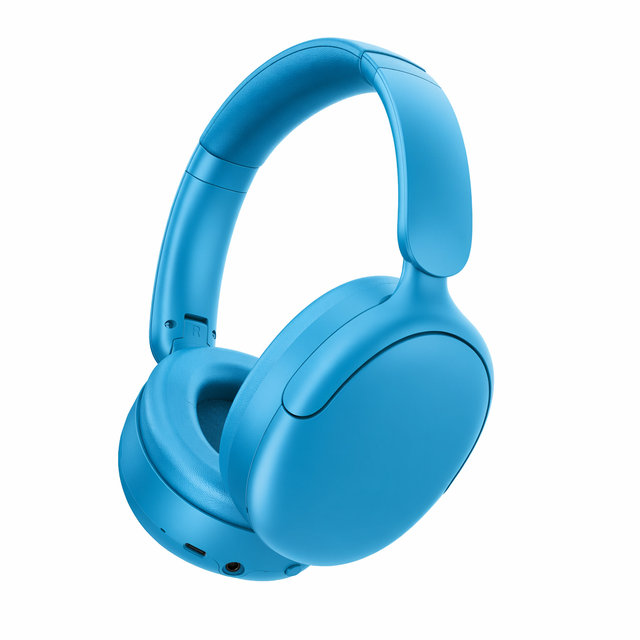 Blue Comfort Foldable Over-Ear Headphones Wireless Noise Cancelling Headset HiFi Sound Microphone 35 Hours Playback Headphones