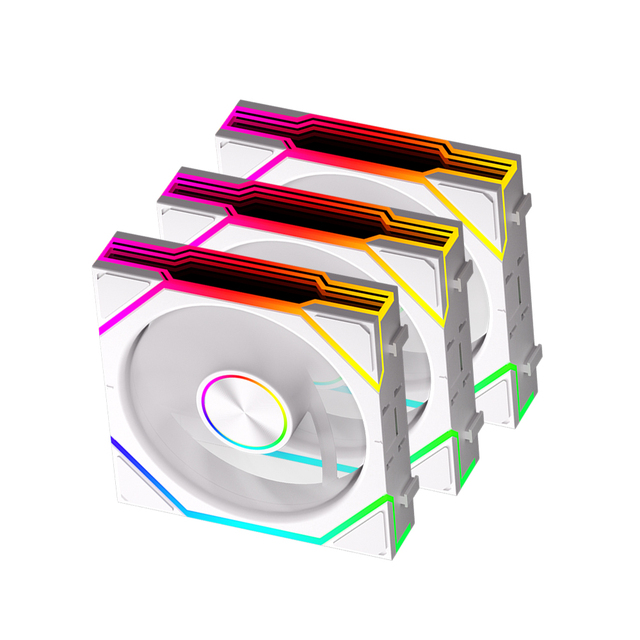 Zeromaster 120mm Daisy Chain ARGB PWM Reverse Blade Fluid Bearing 20dBA PC Case Fan for CPU Cooling