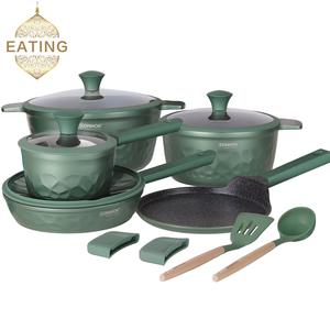 Set di Pentole Ecologico da 13 Pezzi con Rivestimento in Granito per Uso Domestico, Pentola Pesante 16cm, Casseruola 24/28cm, Padella 24cm, Teglia per Pizza - Product Image 2