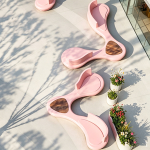 Banc paysager unique résistant aux intempéries en FRP pour les allées des jardins botaniques - Product Image 6