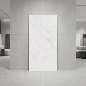 Azulejos de Porcelana con Aspecto de Mármol Gris Rio Brillante de 60x120cm, Piso Cerámico de Diseño para Interiores de Lujo - Product Image 2