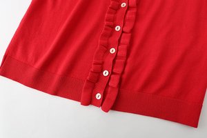 Zevity Nuevo Suéter de Punto Casual con Cuello Redondo y Volantes de Encaje para Mujer, Chaqueta de Moda de Manga Larga para Dama, Fabricante - Product Image 5