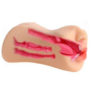 Masturbator Silikon Triple-Threat: Desain 3-in-1 Oral, Vagina & Anal - Product Image 1