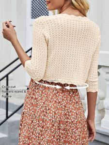 JOKELAMB Women's Floral <strong>Bolero</strong> <strong>Shrug</strong> Cropped Knit Sweater Open Front Casual Elegant Jacket <strong>for</strong> <strong>Dresses</strong> - Product Image 6
