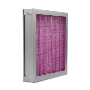 Filtro de panel de aire acondicionado, marco de aluminio, fibra de poliéster, lavable