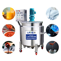 Réservoir de mélange à double enveloppe en acier inoxydable de qualité alimentaire pasteurisation électrique chauffage à la vapeur miel lait sirop jus