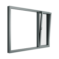 Fenêtres à battants en aluminium DERCHI, fabrication directe, double vitrage, verre trempé, rupture de pont thermique, résistantes aux ouragans
