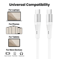 Kabel Pengisian Cepat USB C ke C Grosir PD 60W 3A, Kabel Sinkronisasi Data 480Mbps Silikon Aluminium untuk Ponsel Tablet Laptop