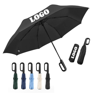Factory Price Cheap High Quality 23inch 10Ribs Automatic Ring Buckle Umbrella Strong Windproof Travel 3 Folding Custom Umbrella