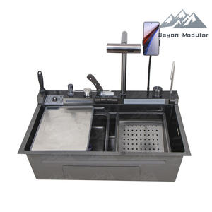 Wayon nouveau modèle support de <span class=keywords><strong>téléphone</strong></span> nouvelle baleine requin évier en acier inoxydable bassin <span class=keywords><strong>à</strong></span> vaisselle en acier inoxydable 304 évier grand évier unique - Product Image 6