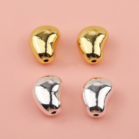 Perles d'espacement irrégulières lisses en laiton plaqué or 18 carats de 7 mm, 10 mm, 12 mm, en forme de haricot, pour la fabrication de bijoux DIY, fournitures et composants