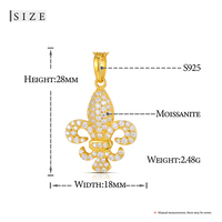 Collier pendentif en moissanite VVS, ensemble de bijoux en argent sterling 925, plaqué or 14k 18k, collier en moissanite pieuvre
