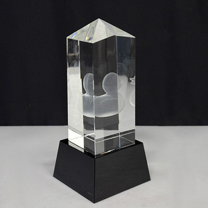 Trofeo de Cristal con Forma de Torre <span class=keywords><strong>Obelisco</strong></span> Transparente con Diseño de Pato Láser MH-MJ0665 - Product Image 4