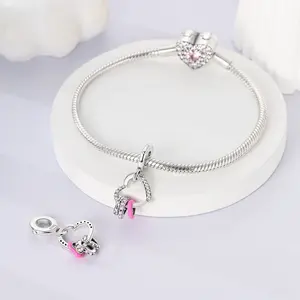 MULA Charms Plata De Ley 925 Silver Rose Colorful Zircon Charms Beads Pendant Fit Original Bracelet Children's Anniversary DIY - Product Image 4