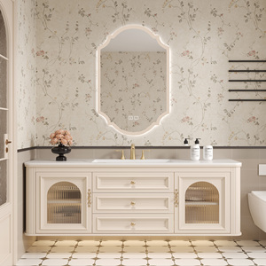 <span class=keywords><strong>Mueble</strong></span> <span class=keywords><strong>de</strong></span> <span class=keywords><strong>Baño</strong></span> Flotante con Lavabo Individual <span class=keywords><strong>de</strong></span> 36-92 Pulgadas, Madera Sólida, Espejo LED Inteligente con Desempañador, Diseño Moderno Francés, <span class=keywords><strong>para</strong></span> Hotel o Villa, 5 Años <span class=keywords><strong>de</strong></span> Garantía - Product Image 2