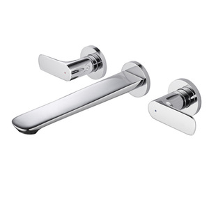 Full Brass Concealed Double Handle Faucet Built-in Wall-mounted Home Cold and Hot Water Counter <strong>Top</strong> Basin <strong>Tap</strong> - Product Image 1