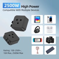 Adaptor Daya Mini Saku Terkecil di Dunia, Steker Internasional Multi-Negara, Adaptor Perjalanan Universal Dunia