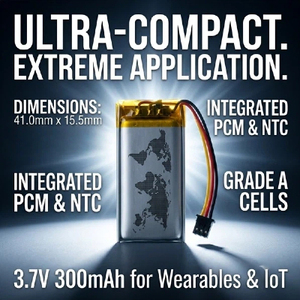 แบตเตอรี่ลิเธียมโพลิเมอร์แบบ Pouch 3.7V 300mAh 601538 ความจุสูง สำหรับอุปกรณ์อิเล็กทรอนิกส์สำหรับผู้บริโภคและของเล่น - Product Image 5