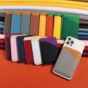 Luxury Genuine Leather Magnetic <b>Wallet</b> <b>for</b> MagSafe Slim Patchwork Design Phone Back <b>Card</b> <b>Holder</b> <b>Wallet</b> Pouch Custom - Product Image 2