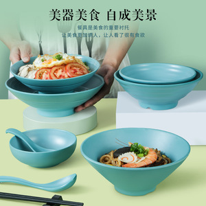 ชุดชามเมลามีนสไตล์นอร์ดิก Xiangyuanmei สีพื้นเรียบ ซ้อนกันได้ เหมาะสำหรับร้านอาหาร โรงแรม ร้านก๋วยเตี๋ยว - Product Image 3