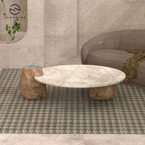 Mesa Auxiliar de Mármol Calacatta Viola Moderna de Lujo Italiana, Mesa de Centro Cuadrada para el Hogar, Oficina, Muebles de Sala de Estar - Product Image 1