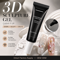 Gel Sculptant 3D OEM Marque Privée Sans Résidu, Gel Nail Art Façonnable pour l'Application de Strass et Poudre Chromée, Nail Art Professionnel