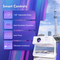 Projecteur intelligent C6Pro Android 13 compatible Netflix, système d'exploitation 950D4, Full HD 1080p, home cinéma, vidéo portable, mini 4K 3D, 300 lumens