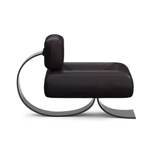 Kursi sofa tunggal mewah, kursi kulit santai cerdas ruang keluarga Italia modern