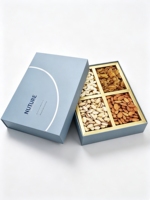 Caja de Cartón Rígido Mate Personalizada con Cuatro Compartimentos, Caja de Embalaje para Nueces con Impresión Personalizada
