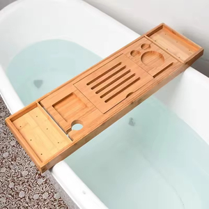 Luxury Bathtub Caddy Tray Bed Tray <strong>Bath</strong> Tub <strong>Table</strong> Caddy with Extending Sid Bathroom Tray Storage - Product Image 6